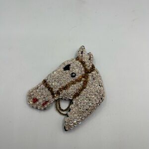 Sequin Horse Head Brooch